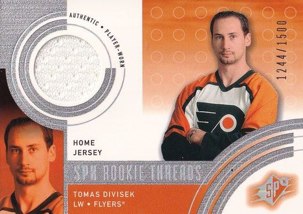 jersey RC karta TOMÁŠ DIVÍŠEK 01-02 SPx Rookie Threads /1500